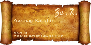 Zsolnay Katalin névjegykártya